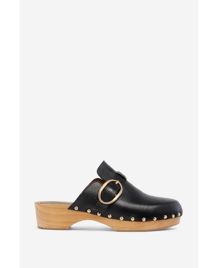 Sabots a talons en cuir noir - Vanessa bruno