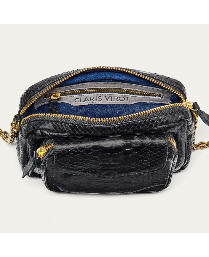 Sac python charly noir chaine - Claris virot