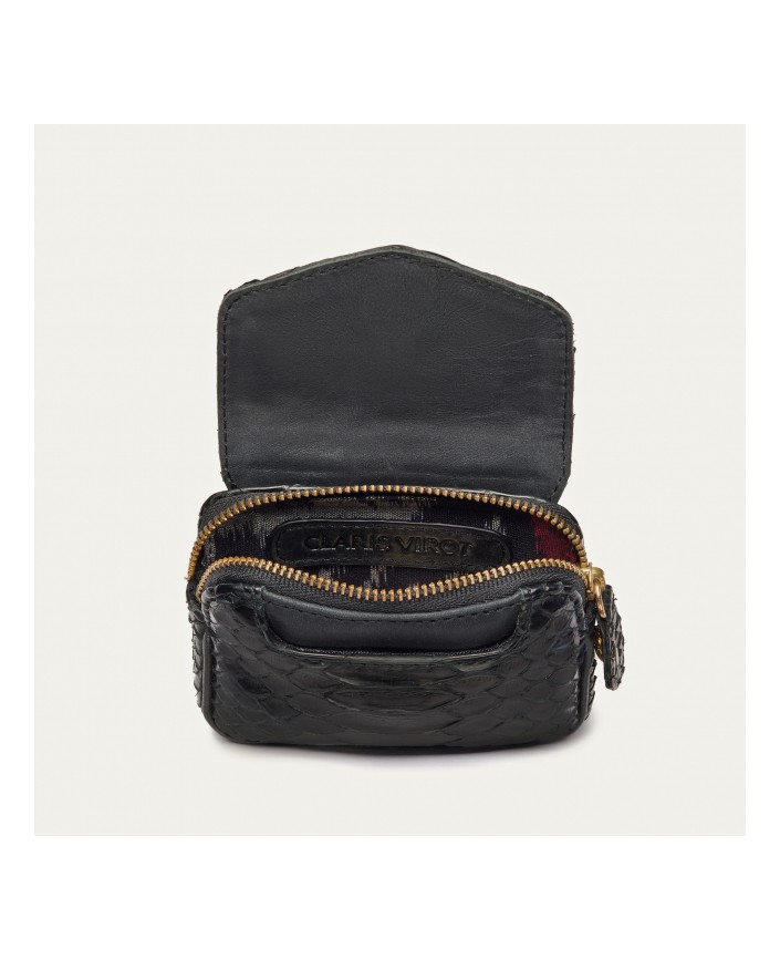 Porte-monnaie python karl noir - Claris virot 2