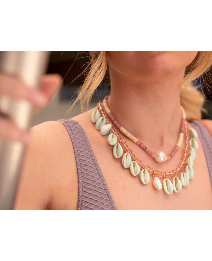 Collier puka coquillage rose - Mon precieux 2