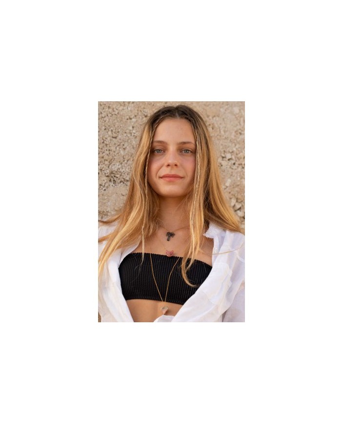 Collier shark opale rose - Mon precieux