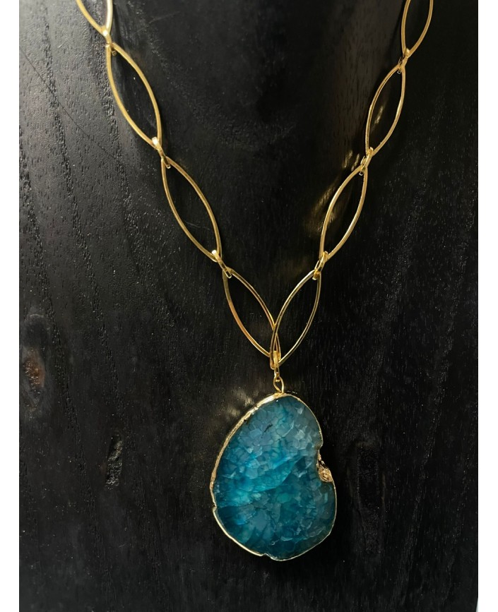 Collier agate turquoise - L...comme louise 2