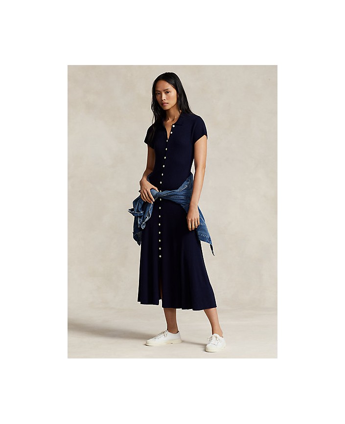 Robe longue merinos laine navy - Ralph lauren 2