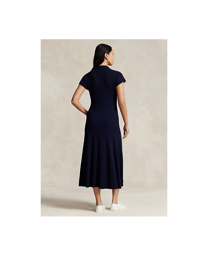 Robe longue merinos laine navy - Ralph lauren