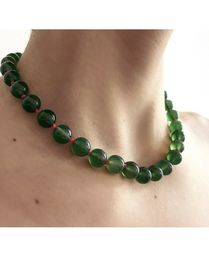 Collier rainbow agate verte - 4 crosses