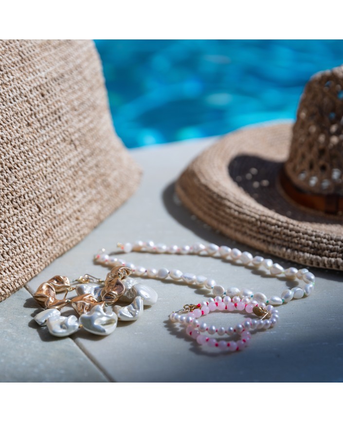 Bracelet pepite blanc - 4 crosses 2