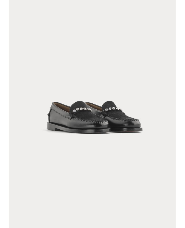 Mocassins leather with strass - Forte forte