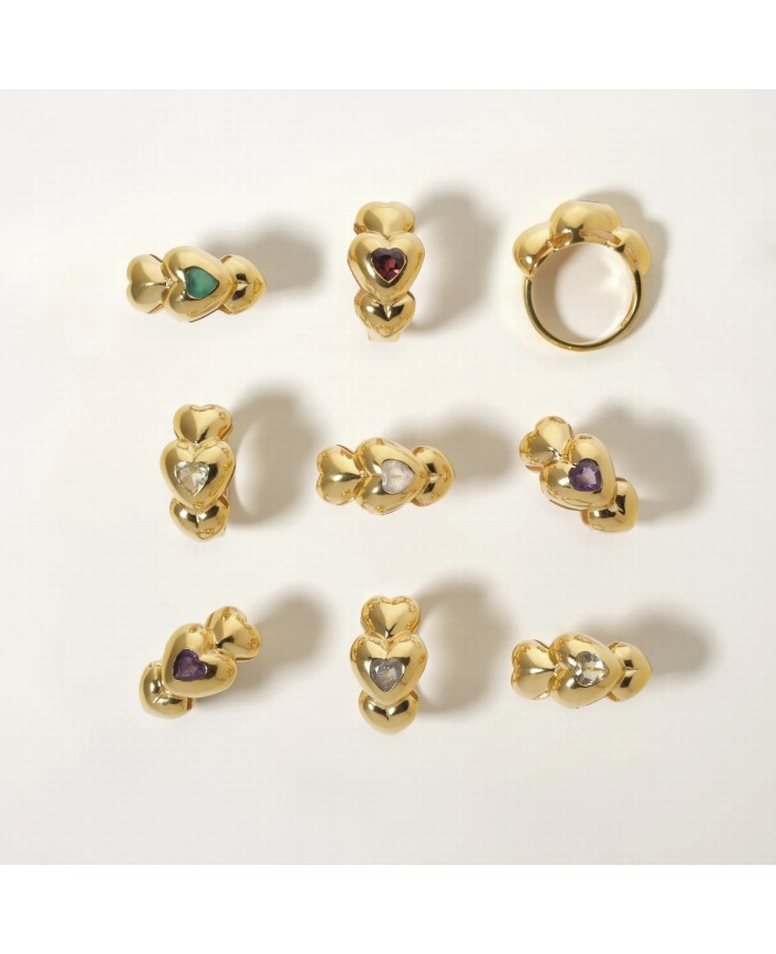 Bague joli coeur quartz citron - Ucciani 2