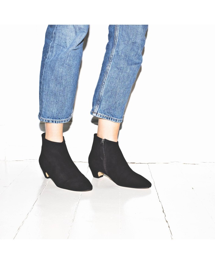 Bottines kyra calf suede black - Anonymous copenhagen