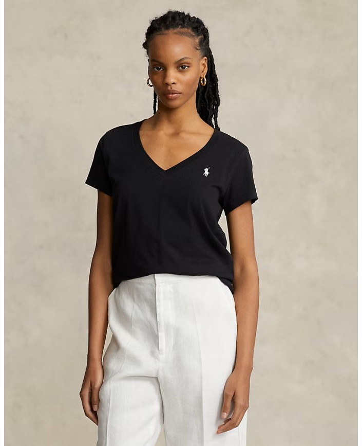 Tee-shirt sleeve col v black - Ralph lauren 2