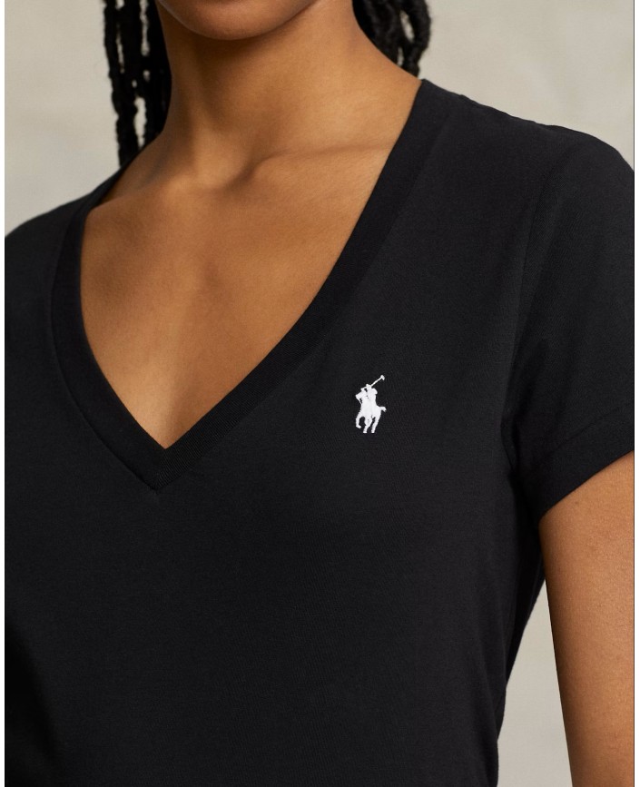 Tee-shirt sleeve col v black - Ralph lauren