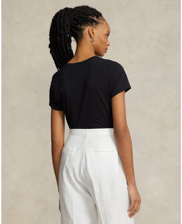 Tee-shirt sleeve col v black - Ralph lauren