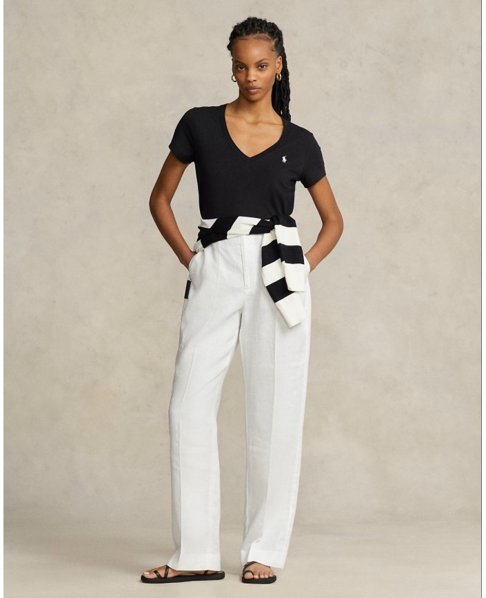 Tee-shirt sleeve col v black - Ralph lauren