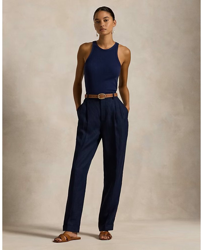 Pantalon lin navy herringbone - Ralph lauren 2