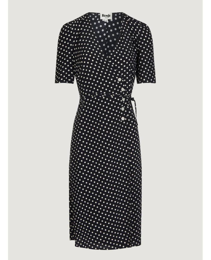 Robe gabin portefeuille pois - Rouje paris