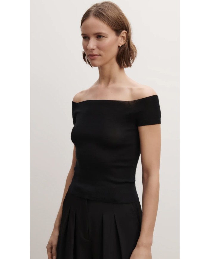 Top maille uni encolure bardot - Bompard