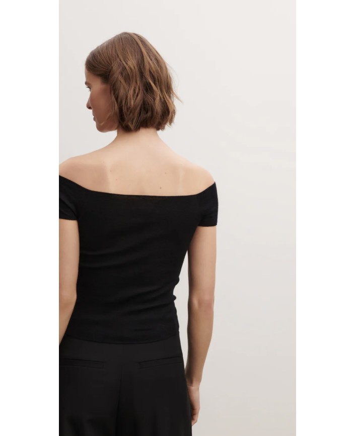 Top maille uni encolure bardot - Bompard