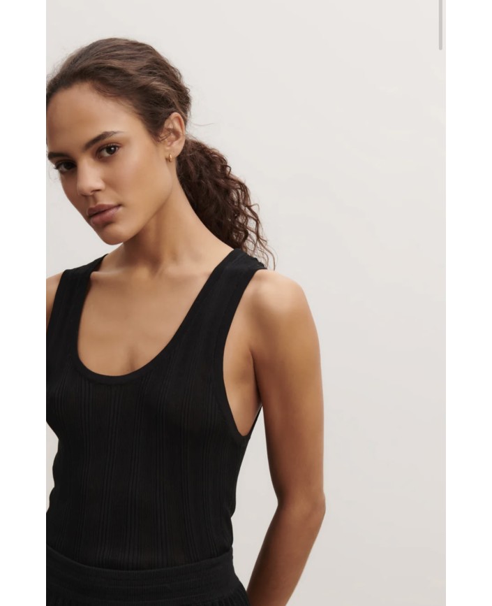 Debardeur en cotes noir - Bompard