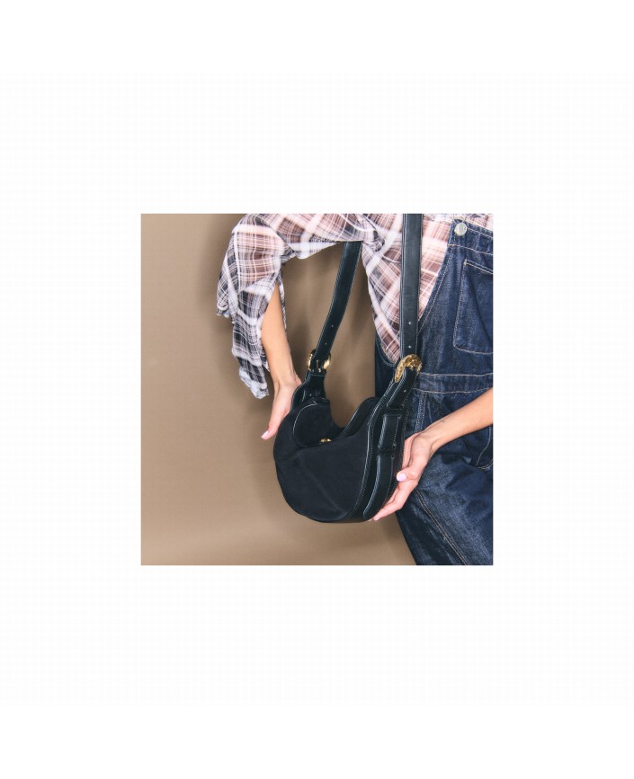 Sac veau velours estelle noir - Claris virot 2