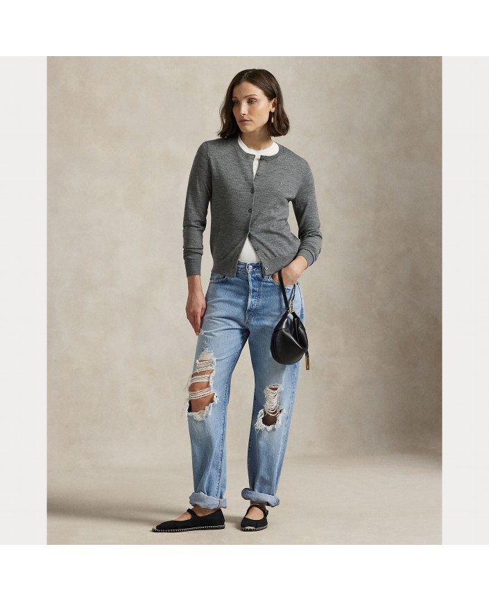 Cardigan flannel heather grey - Ralph lauren