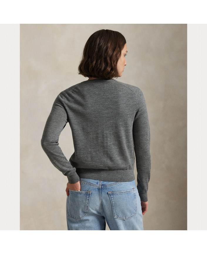 Cardigan flannel heather grey - Ralph lauren