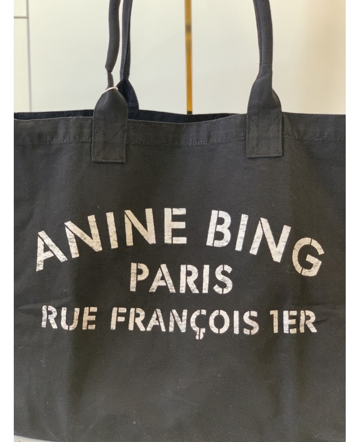 Tote bag leo canvas black - Anine bing 2