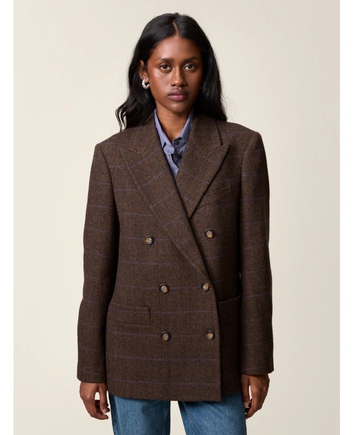 Veste marcel chevron chocolat - Rouje paris 2