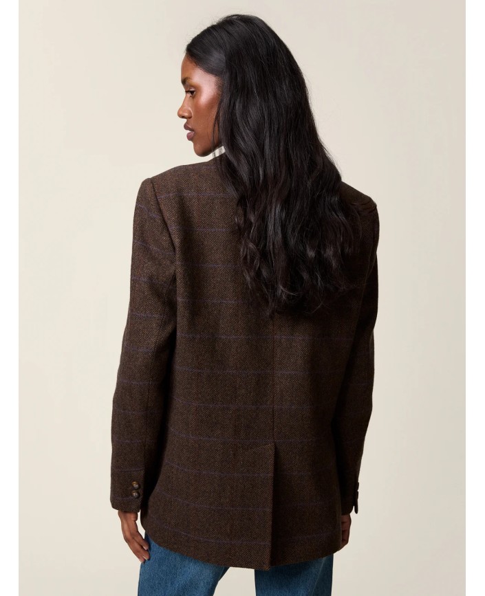 Veste marcel chevron chocolat - Rouje paris