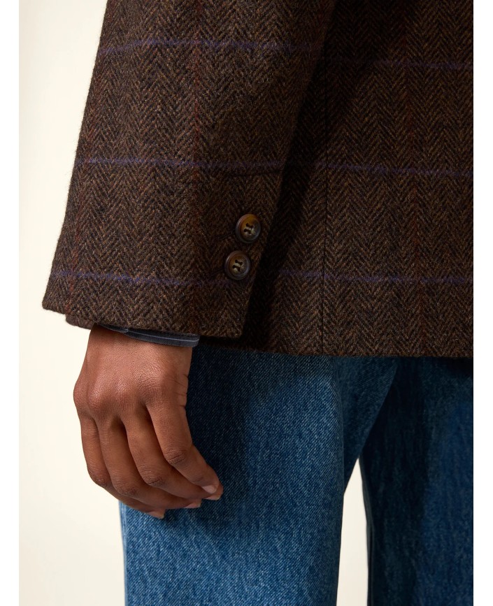 Veste marcel chevron chocolat - Rouje paris