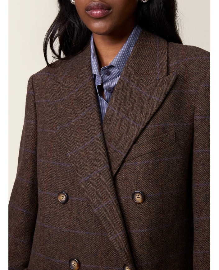 Veste marcel chevron chocolat - Rouje paris