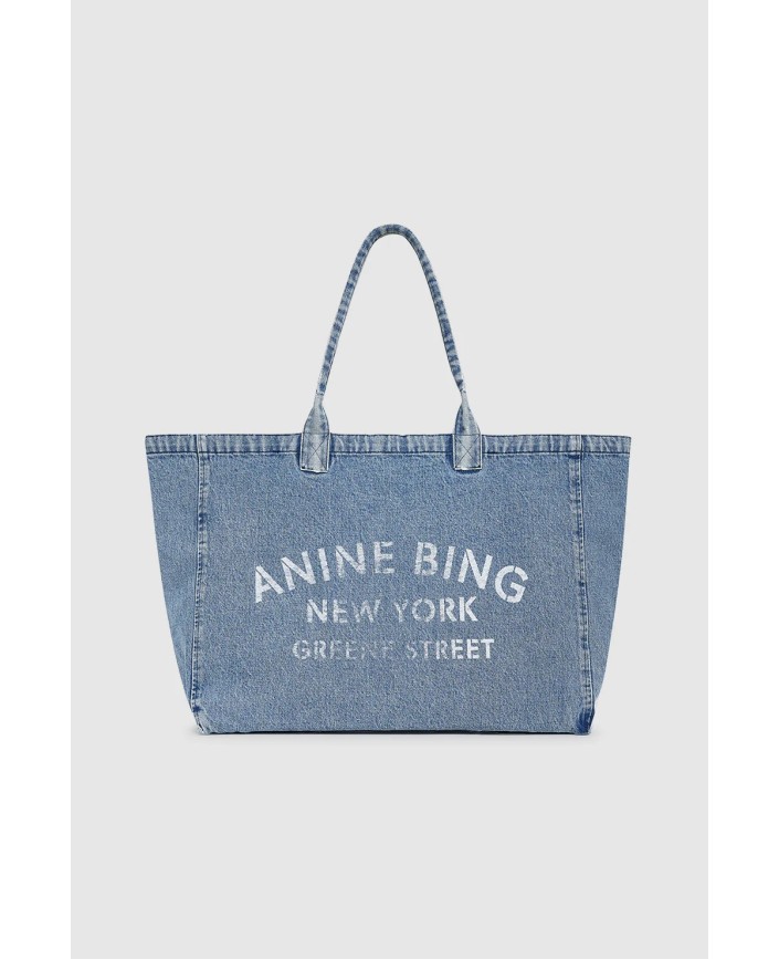 Tote bag leo canvas denim - Anine bing